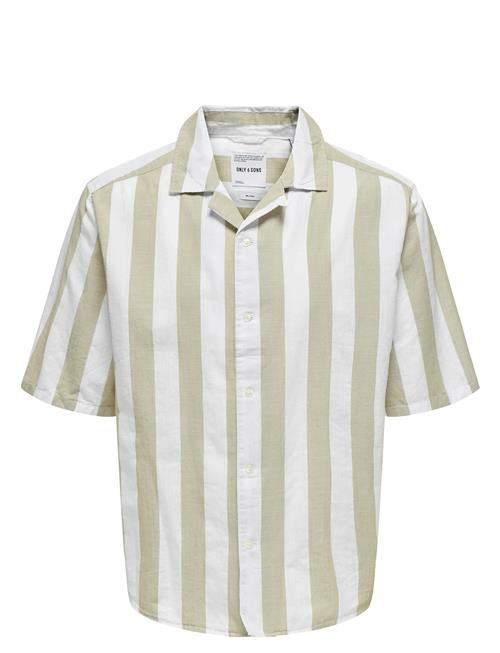 ONLY & SONS | Onstes Rlx Ctn Slub Stripe Ss Shirt | S