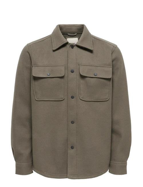 ONLY & SONS | Onsash Ovr Woolen Look Pkt Ls Shirt Noos | XS