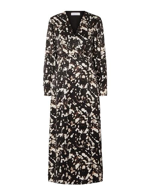 Selected | Slfjustine Ls Aop Ankle Wrap Dress B | 38