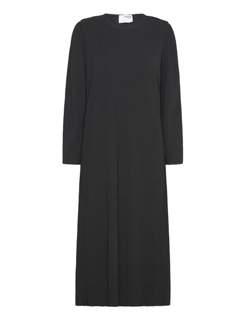 Selected | Slfsilla Ls O-Neck Plisse Midi Dress | S