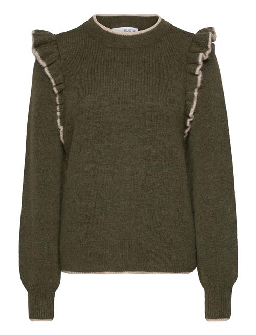 Selected | Slfalva Frills Ls Knit O-Neck | L