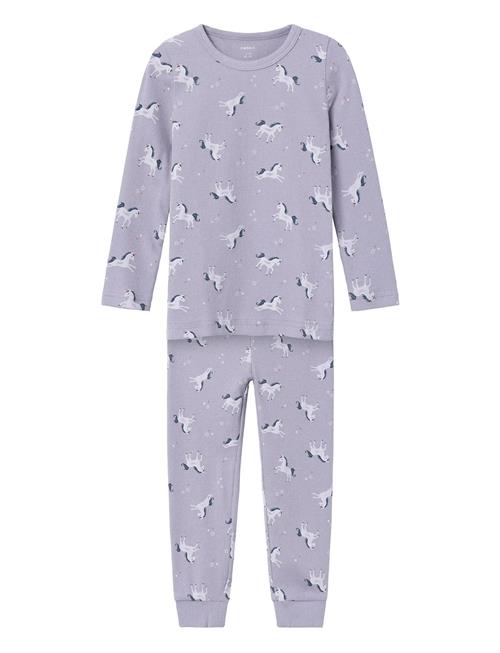 name it | Nmfnightset Lavender Unicorn Rib Noos | 98-104