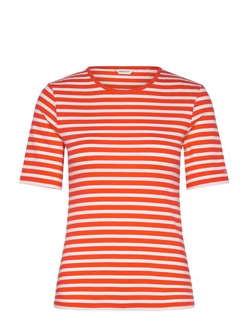 GANT | Slim Striped 1X1 Ribbed Ss T-Shirt | XXL