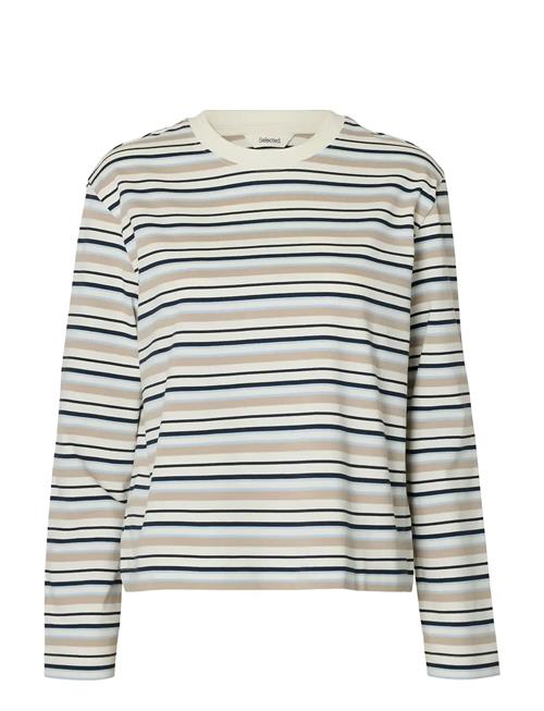 Selected | Slwessential Ls Striped Boxy Tee Noos | M