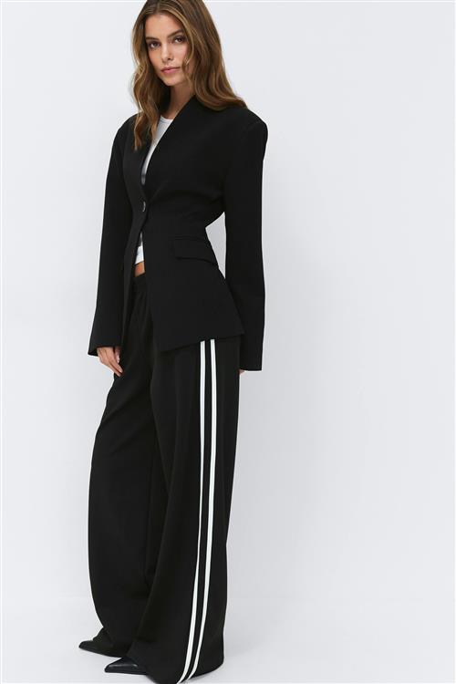 Gina Tricot - Sporty wide trousers - Vide bukser - Sort - XL - Dame