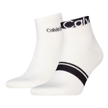 Calvin Klein Strømper 2P Cotton Logo Stripe Ankle Socks Hvid One Size Herre