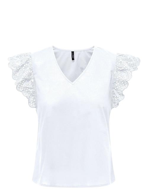 ONLY | Onllou Life Emb S/S Frill Top Wvn | L