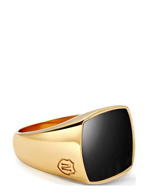 Nialaya | Men's Gold Signet Ring With Onyx | 67