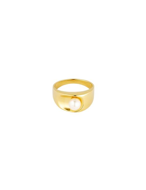 Design Letters | Pearl Solo Ring - Goldplated | 56