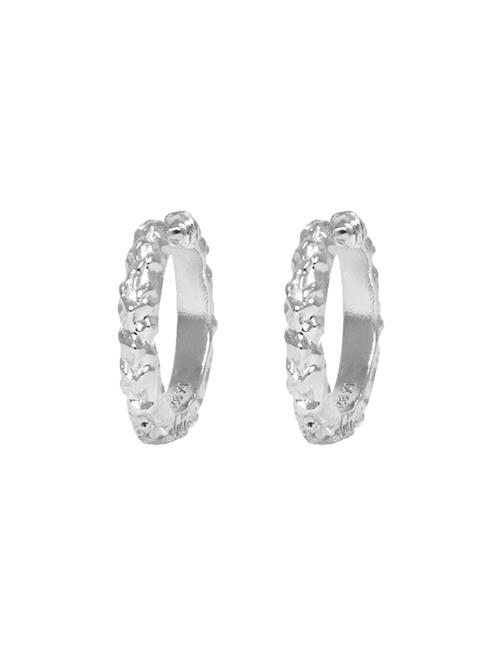 IX Studios | Ix Mini Crunchy Edge Earring Silver | ONE SIZE