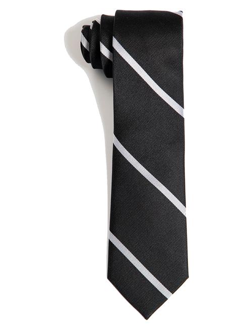 AN IVY | Black White League Silk Tie | ONE SIZE