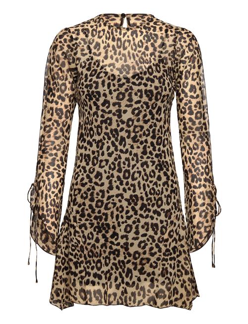 Mango | Flared-Sleeved Leopard-Print Dress | XS