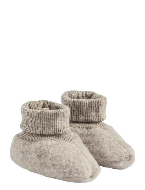 Wheat | Wool Fleece Booties Lei | M