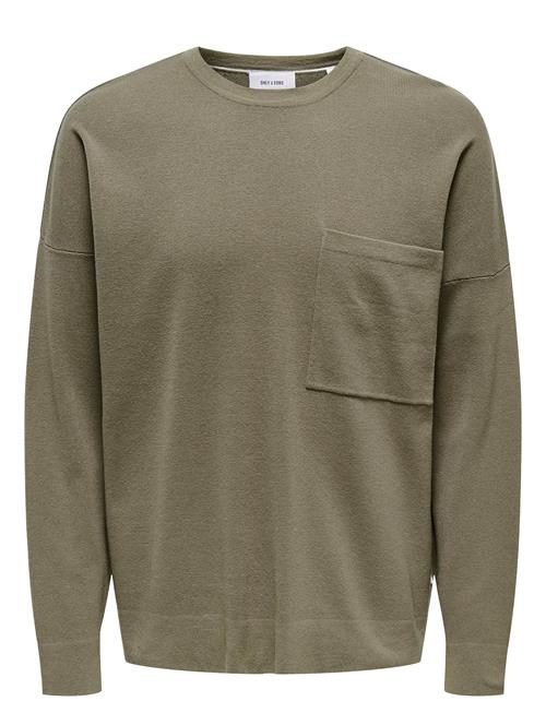 ONLY & SONS | Onslamai Ovz 12 Ls Pocket Crew Knit | L