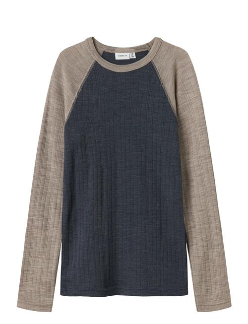 name it | Nkmwang Wool Needle Ls Top Solid | 134-140