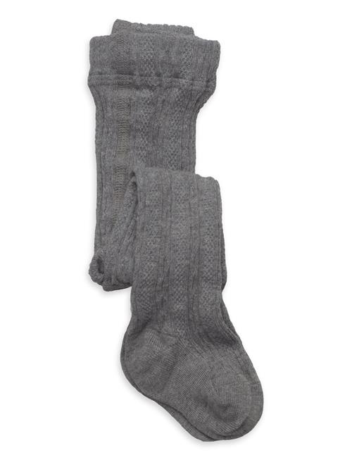 Geggamoja | Cable Knitted Stockings Grey Melange | 50-56