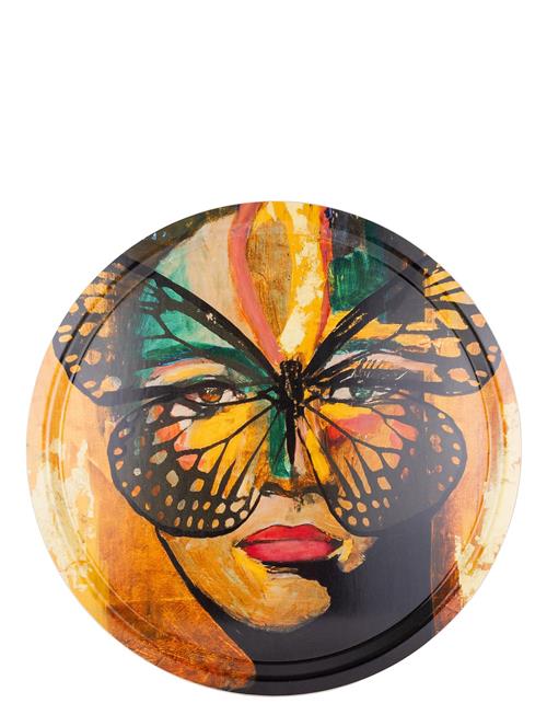 Carolina Gynning | Round Tray, Golden Butterfly | 46 CM