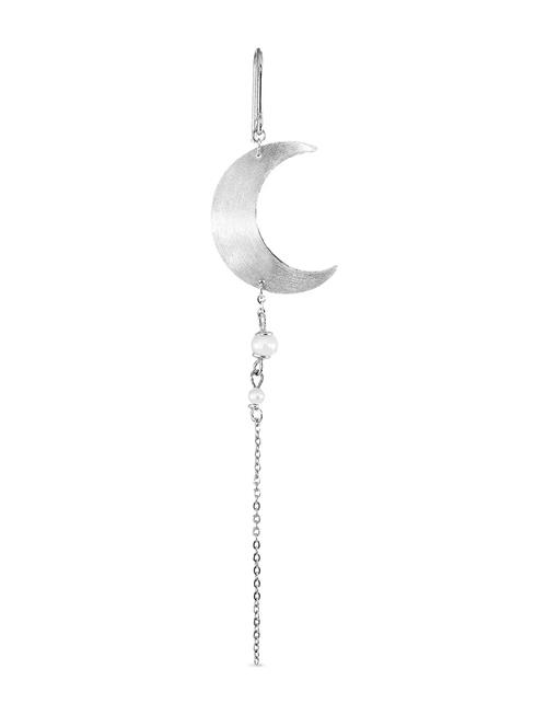 Jane Koenig | Half Moon Earring With Pearl Chain | LEFT