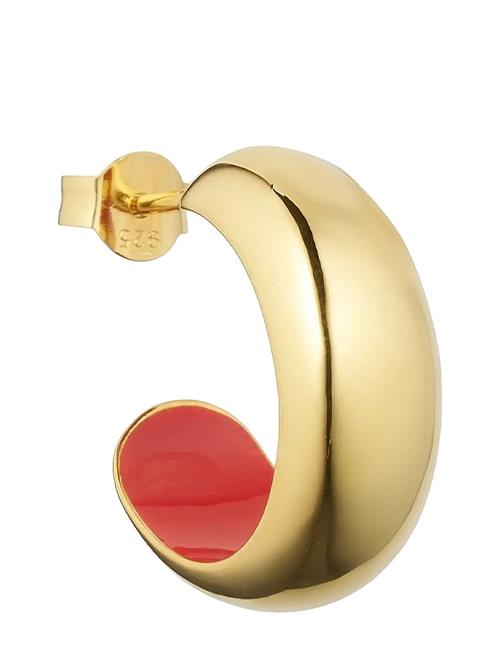 Design Letters | Chunky Rainbow Hoop Enamel 8Mm Gold Plated (1 Pcs) | ONE SIZE