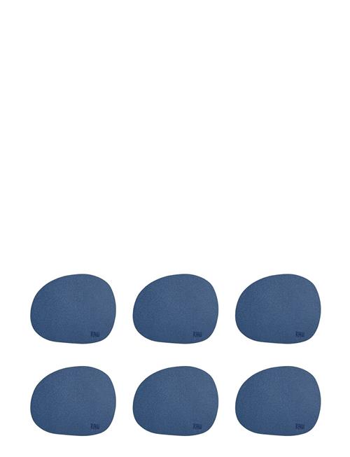 Aida | Raw - Silicone Coaster Dark Blue 12,2X10 Cm 6 Pcs. Pack | ONE SIZE