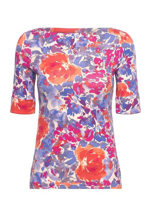 Lauren Ralph Lauren | Floral Stretch Cotton Boatneck Tee | XS