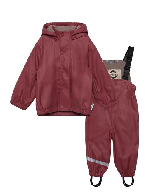 mikk-line | Pu Rain Set W. Fleece/Susp. 104 Rec | 98
