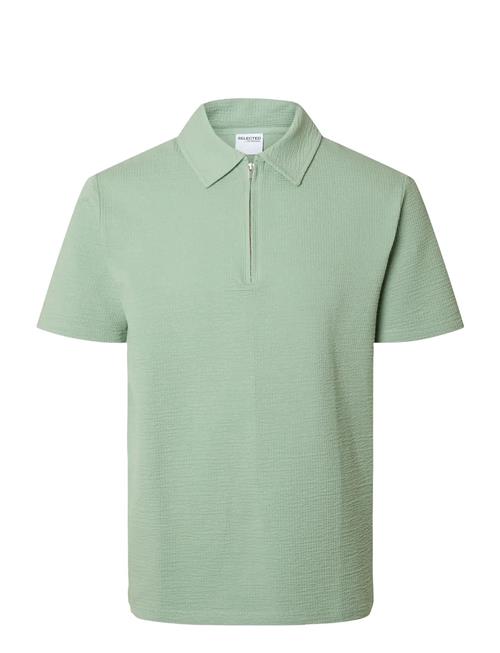 Selected | Slhsander Seersucker Zip Ss Polo | S