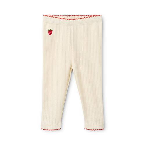 Flöss Flora Pointelle-leggings Gentle Cream  Gentle Cream 86 cm  Creme  86 cm  kvinde