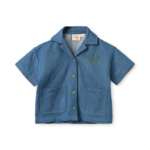 Flöss Victor Skjorte Mid Blue  Mid Blue 86 cm  Blå  86 cm  mand