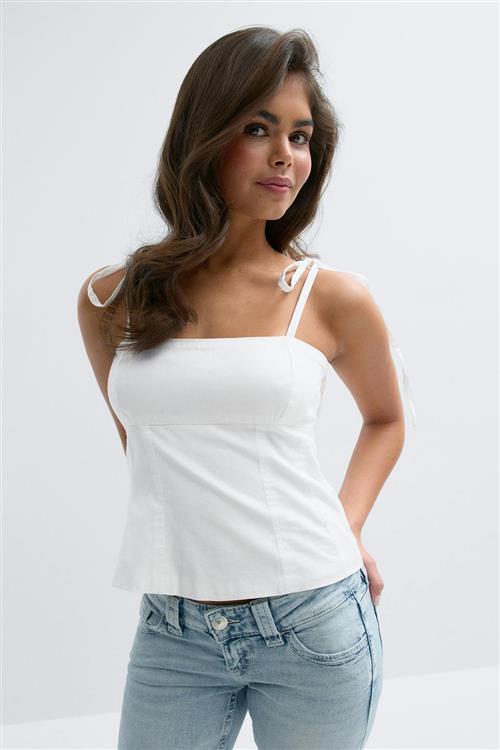 Gina Tricot - 14+ tie singlet - Toppe - Hvid - XXS - Dame