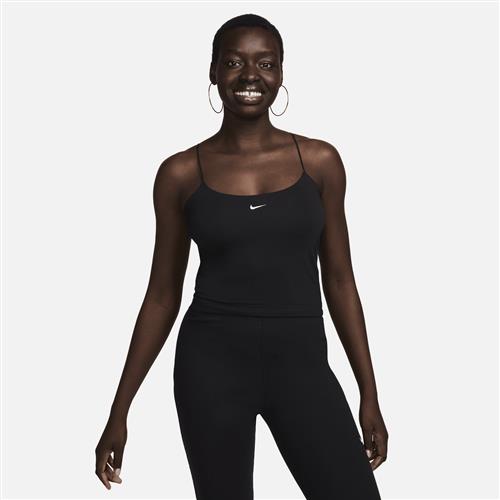 Maskinstrikket Nike Chill Cami-tanktop med tætsiddende pasform til kvinder - sort