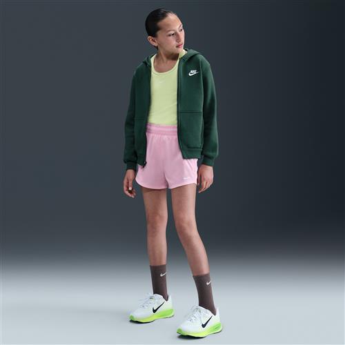 Vævede Nike One-Dri-FIT-træningsshorts med høj talje til større børn (piger) - Pink