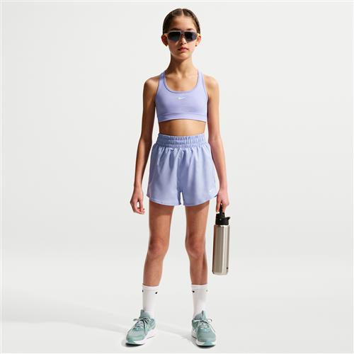Vævede Nike One-Dri-FIT-træningsshorts med høj talje til større børn (piger) - lilla
