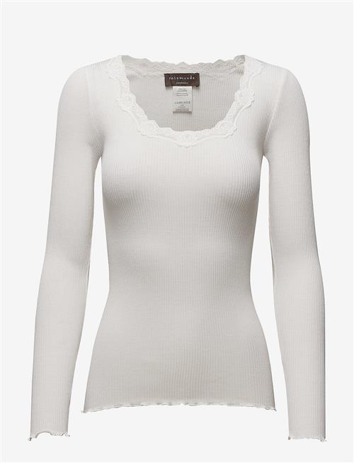 Rosemunde | Rwbabette Silk Ls U-Neck Lace T-Shirt | L