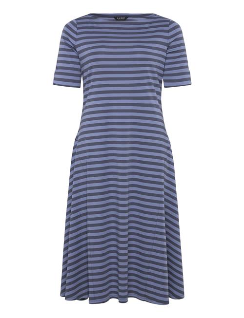 Lauren Women | Striped Stretch Cotton Midi Dress | 50-52
