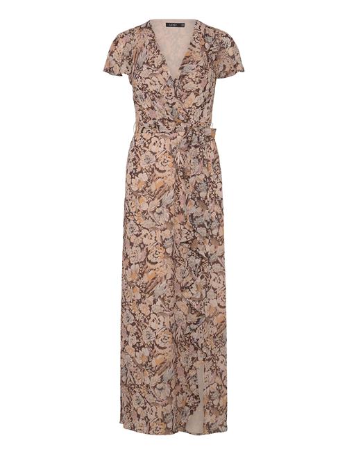 Lauren Ralph Lauren | Floral Belted Flutter-Sleeve Gown | 38
