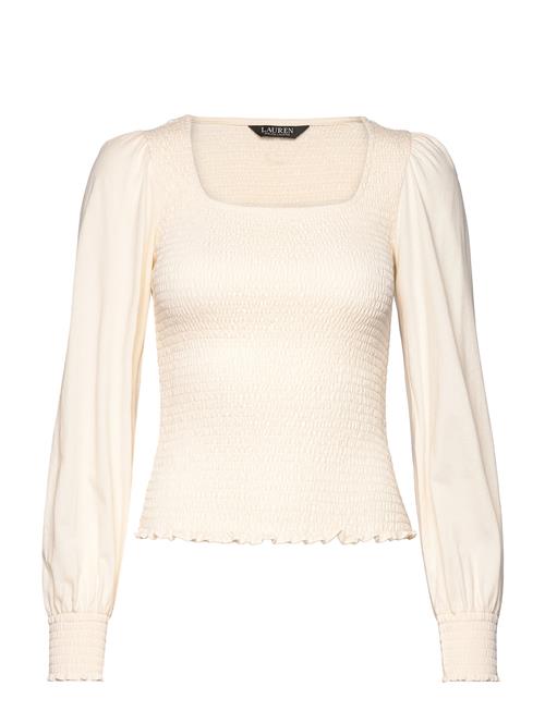 Lauren Ralph Lauren | Smocked Jersey Blouson-Sleeve Top | M