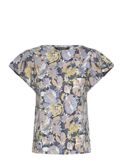 Lauren Ralph Lauren | Floral Slub Jersey Flutter-Sleeve Top | L