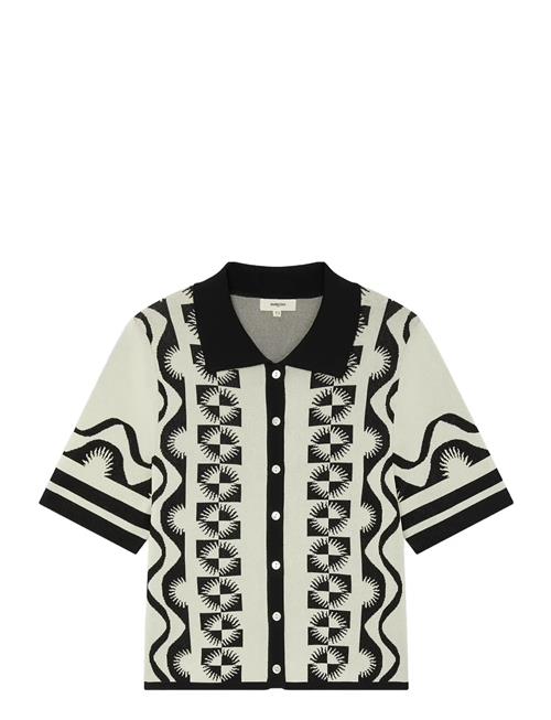 SUNCOO Paris | Gabera - Black And White Jacquard Polo Jumper | XS