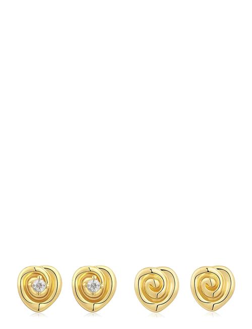 LUV AJ | The Coquille Studs Set- Gold | ONE SIZE