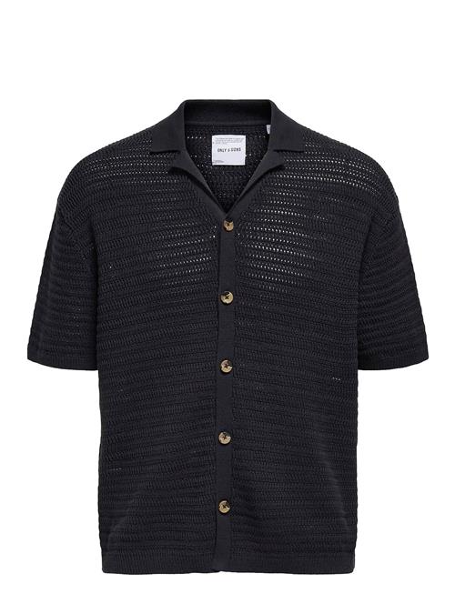 ONLY & SONS | Onsthiago Ovz 7 Ss Resort Crochet Shirt | M