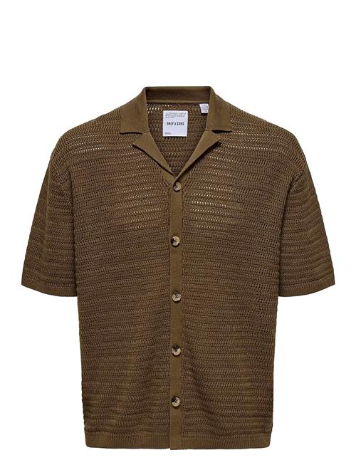 ONLY & SONS | Onsthiago Ovz 7 Ss Resort Crochet Shirt | M