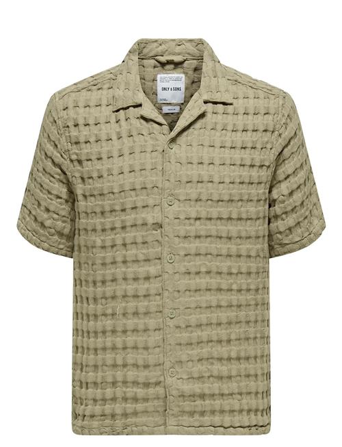 ONLY & SONS | Onsbraddock Reg Ss Resort Waffle Shirt | M