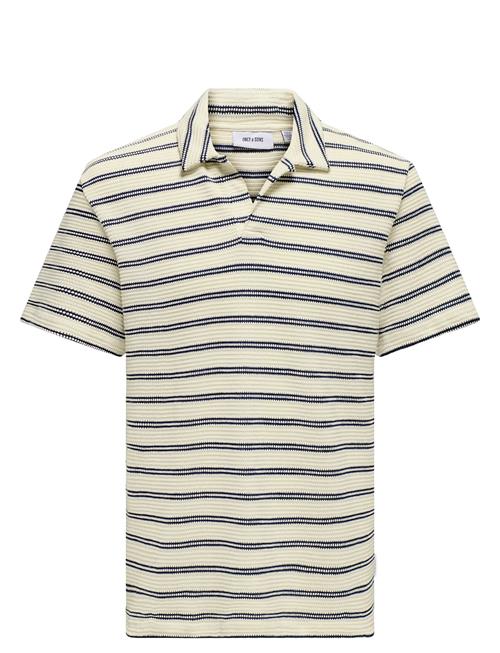 ONLY & SONS | Onsian Reg Stripe Struct Ss Resort Polo | S