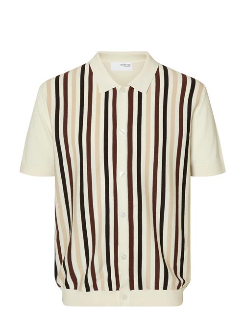 Selected | Slhmattis Ss Knit Stripe Polo Cardigan | M