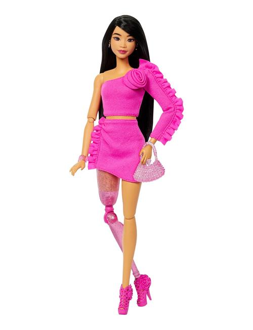 Barbie | Deluxe Style #2 Doll In Pink Core Top And Skirt Set, Black Hair & Prosthetic Leg | ONE SIZE