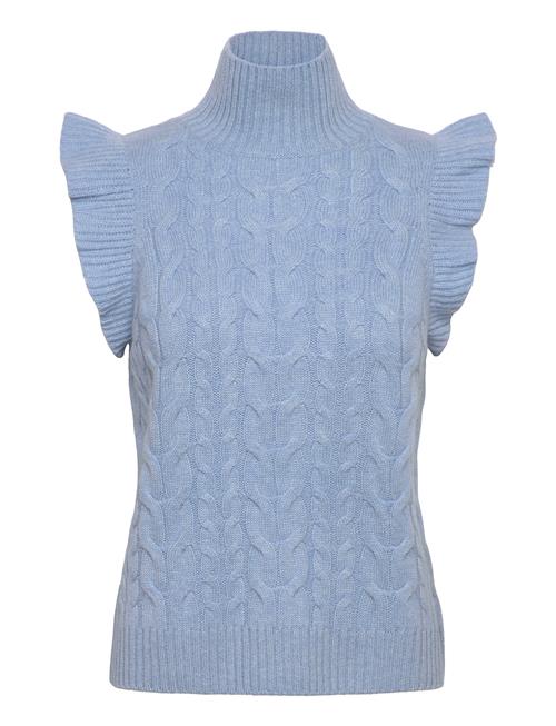 Davida Cashmere | Roll Neck Frill Cable Vest | M