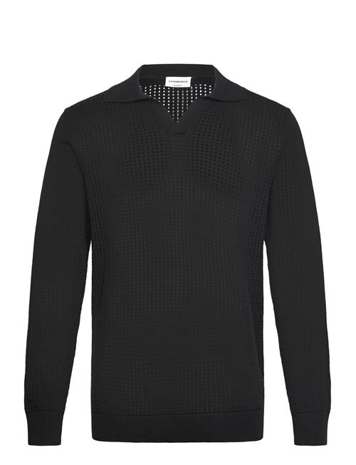 Lindbergh | Crochet Knit L/S V-Neck Polo | M