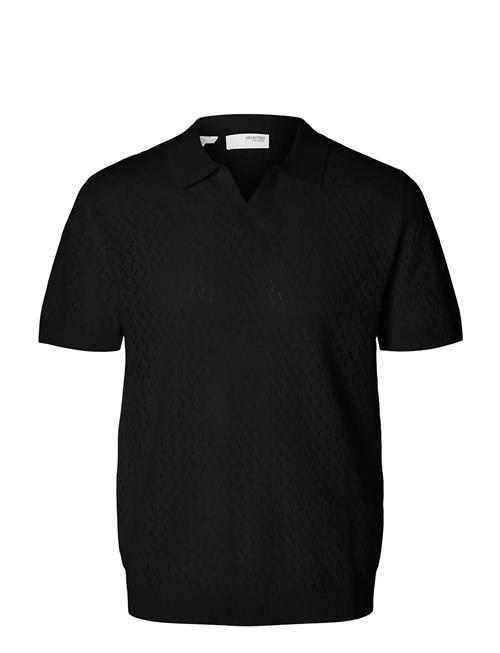 Selected | Slhlino Ss Knit Crochet Open Polo | XXL