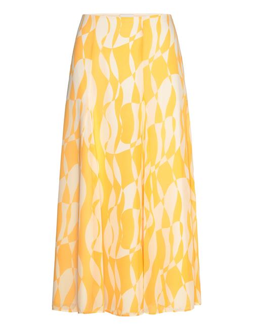 Calvin Klein | Printed Chiffon Godet Midi Skirt | 40